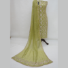 unstiched traditional female pakistani dress displayed on maniquen