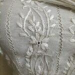 Paper Cotton Shirt and Dupatta – White & Yellow | Shadow Work with Tarkashi - Image 3