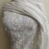 Paper Cotton Shirt and Dupatta – White & Yellow | Shadow Work with Tarkashi